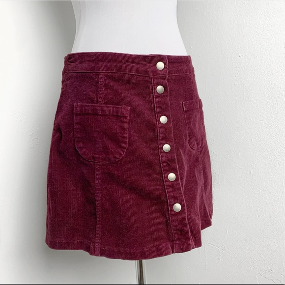 Brandy Melville Dresses & Skirts - Brandy Melville Purple Corduroy Button Skirt S
